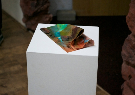 Sarah Tew, 'Gutter, remnant,' Chromatography paper, food dye, rust